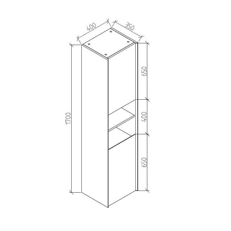 Armario de baño auxiliar PALIO 170 cm, roble claro