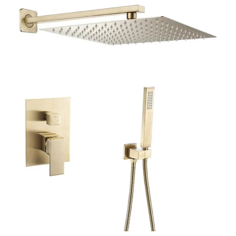 Conjunto de ducha empotrada monomando a pared TILSO oro cepillado