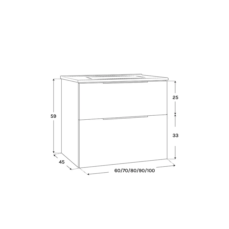 Mueble de lavabo suspendido Galsaky