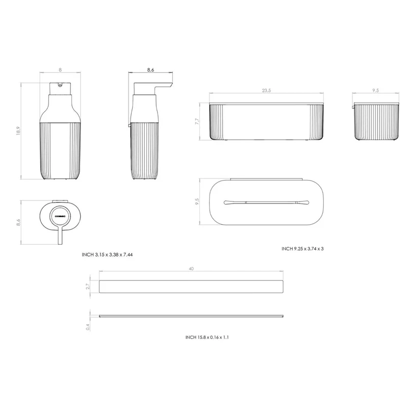 Set modular ducha con dosificador Alife