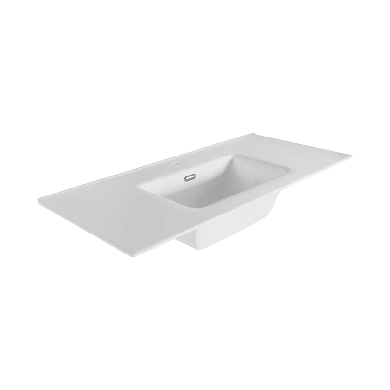 Lavabo sobre mueble blanco mate Shiba
