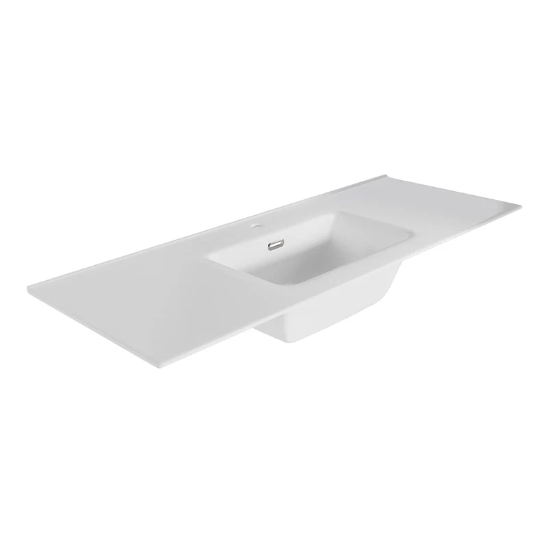 Lavabo sobre mueble blanco mate Shiba
