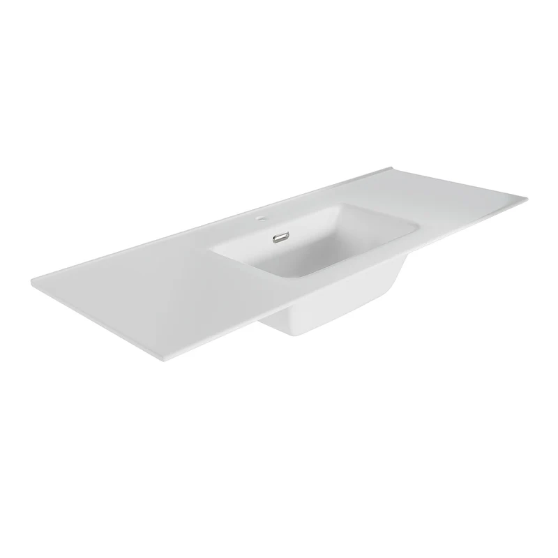 Lavabo sobre mueble blanco mate Shiba