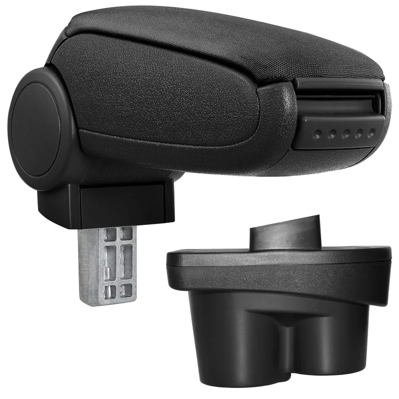 Reposabrazos central a medida para Opel Corsa E desde año 2014 - Apoyabrazos con compartimento de almacenamiento - acolchado - negro - gris [pro.tec]