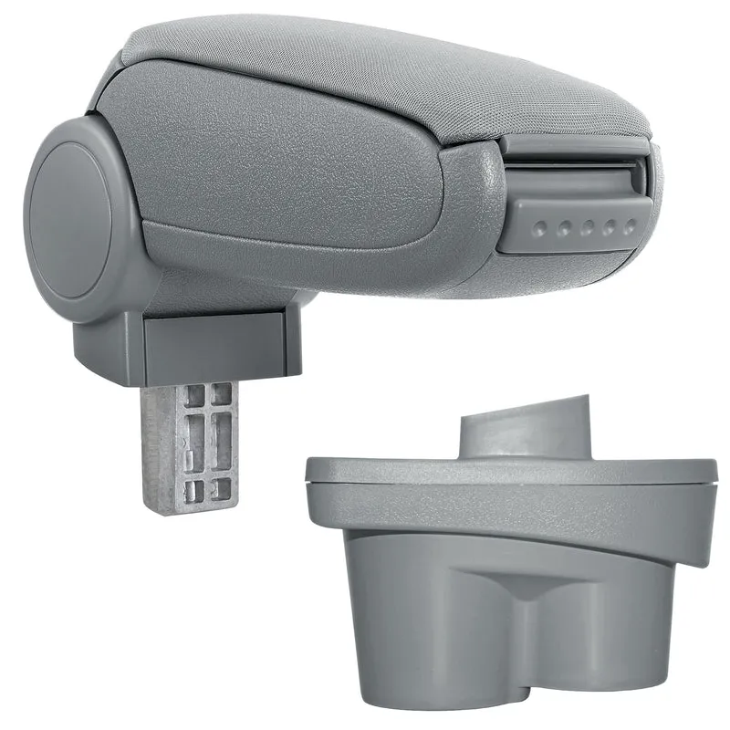 Reposabrazos central a medida para Opel Corsa E desde año 2014 - Apoyabrazos con compartimento de almacenamiento - acolchado - negro - gris [pro.tec]