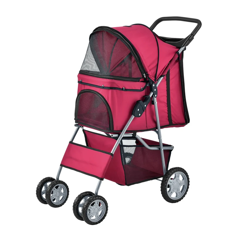 [pro.tec]® Carrito para mascotas - Pet Stroller - Hundebuggy - impermeable - para empujar - Roadster con cesta para guardar objetos - En diferentes colores
