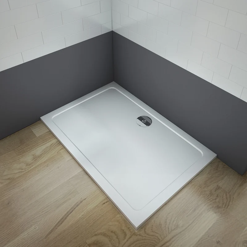 liquidacion Mampara de Ducha Angular cabina de ducha mampara de ducha cuadrada Puerta Corredera Cristal 5 MM perfilería gris mate + Plato de Ducha