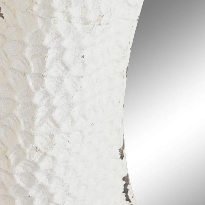 Espelho de Metal Branco Envelhecido D84 ZENA