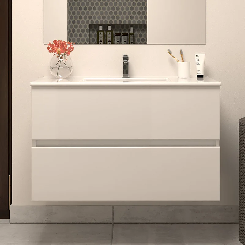 Meuble de salle de bain 70cm simple vasque - 2 tiroirs - IDA