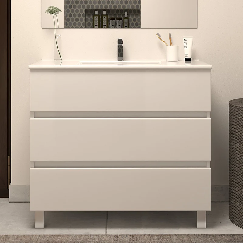 Meuble sous vasque seul, 3 tiroirs, 90cm, pour simple vasque - MAYOR