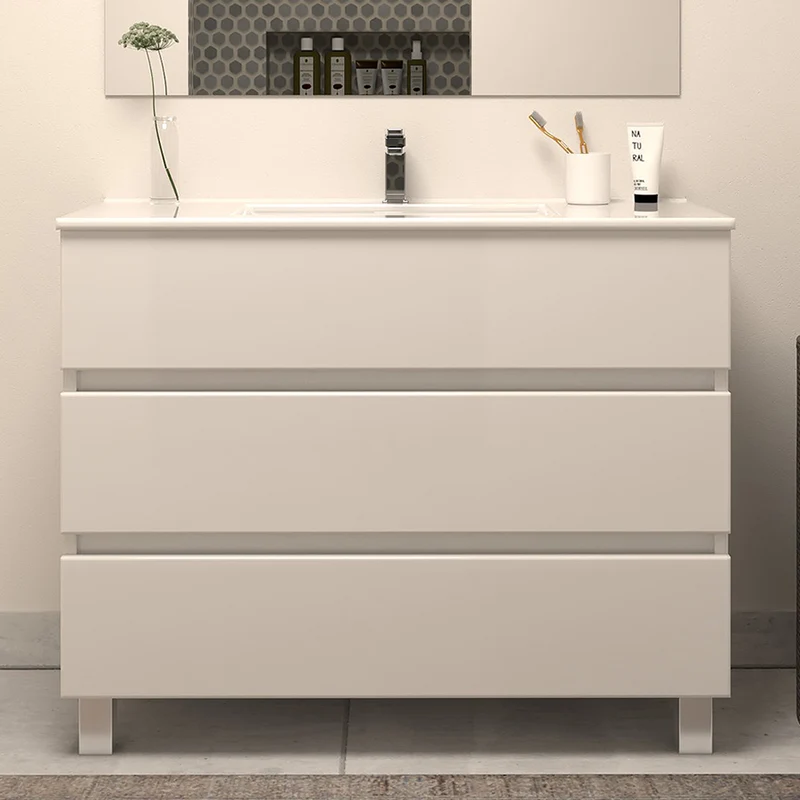 Meuble sous vasque seul, 3 tiroirs, 100cm, pour simple vasque - MAYOR