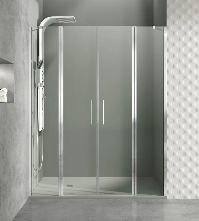 Mampara frontal fijo + 2 puertas abatibles + fijo OPEN