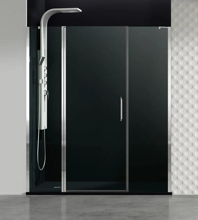 Mampara frontal fijo + puerta abatible + fijo OPEN