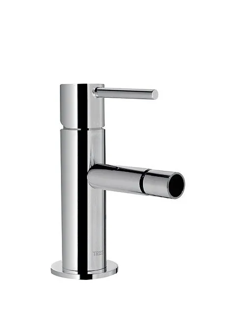 Grifo monomando para bidé con desagüe y caño fabricado de latón con acabado cromado Study TRES