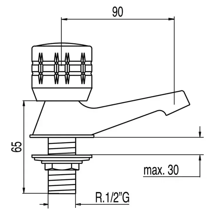 TRES 123100C Grifo monomando para lavabo de 1 agua fabricado de latón con acabado cromado