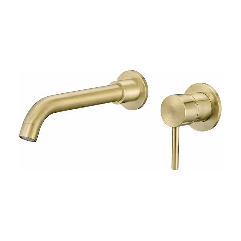 Grifo de lavabo empotrado monomando con caño de 21 cm en dorado envejecido Guadiana de Valaz