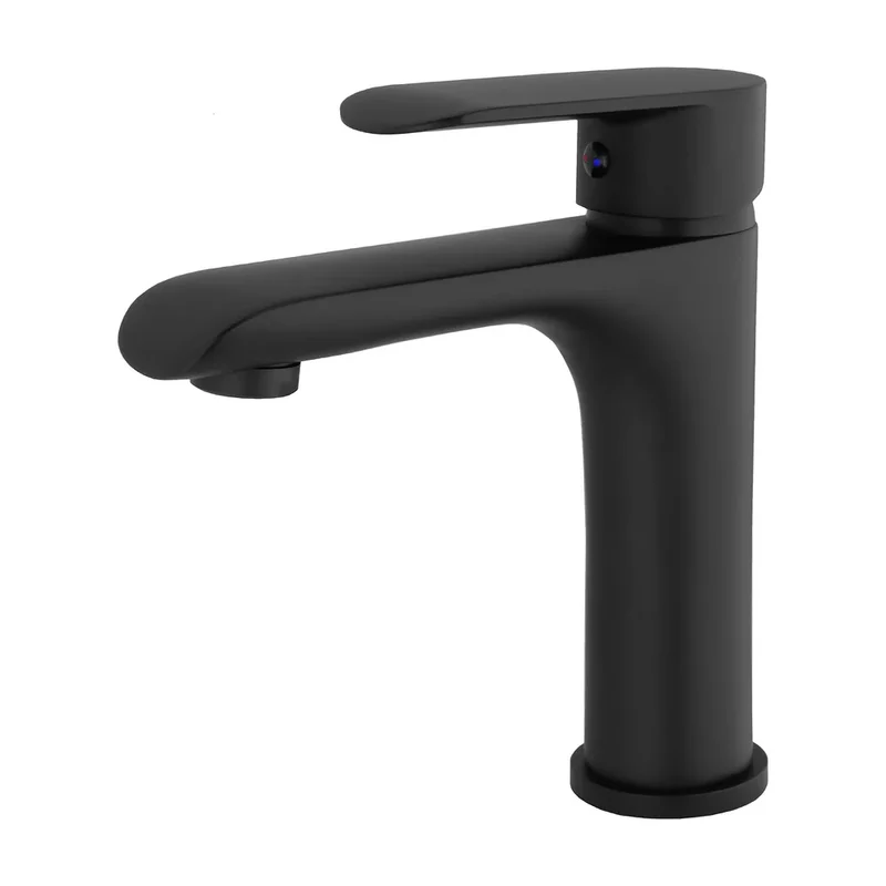 Grifo de lavabo monomando redondo en negro mate Turia de Valaz