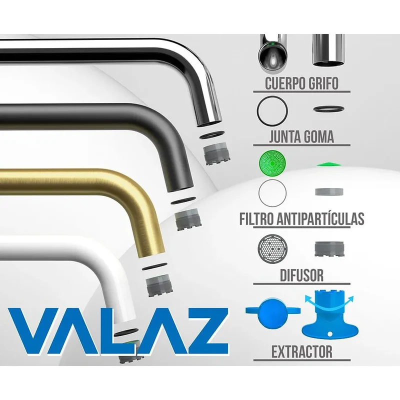 Grifo de lavabo empotrado monomando con caño de 21 cm en acero cepillado Deva de Valaz