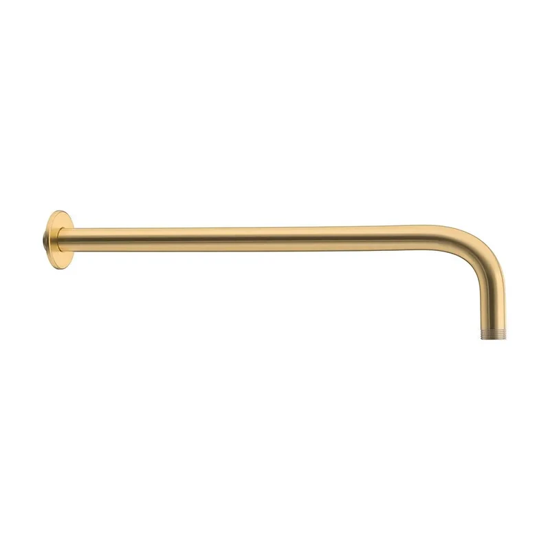 Ducha empotrada monomando a pared redonda oro mate con protección PVD Tuejar Valaz