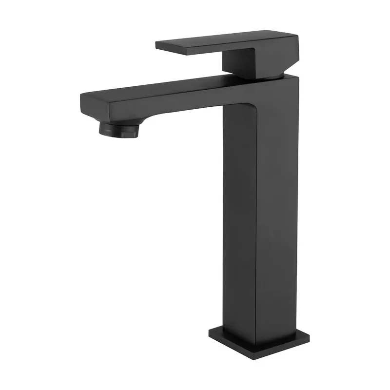 Grifo de lavabo alto para pica monomando en negro mate Vinalopó de Valaz
