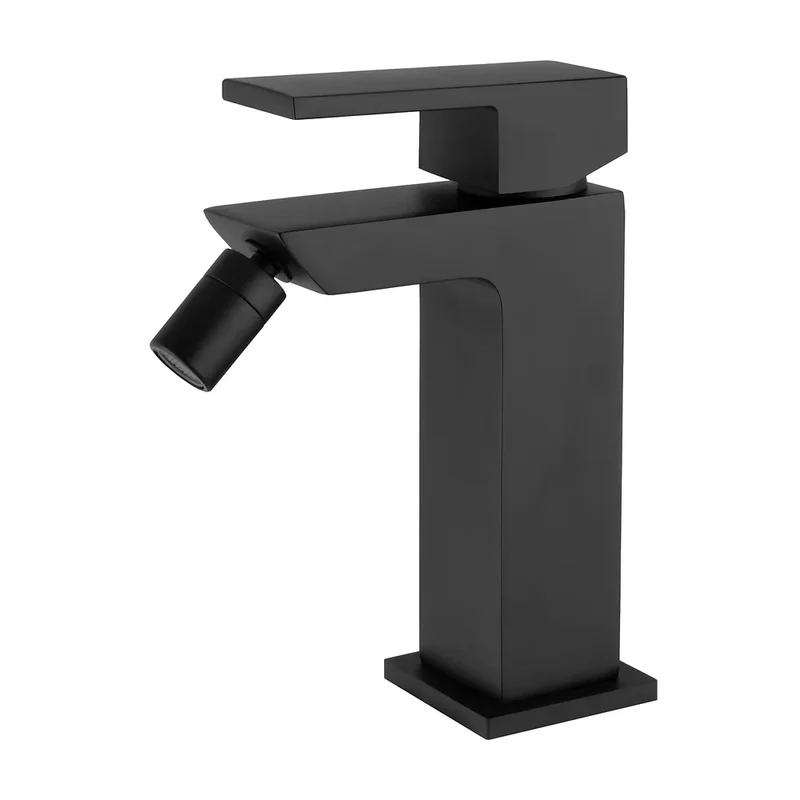 Grifo de bidé monomando negro mate diseño moderno Vinalopo de Valaz