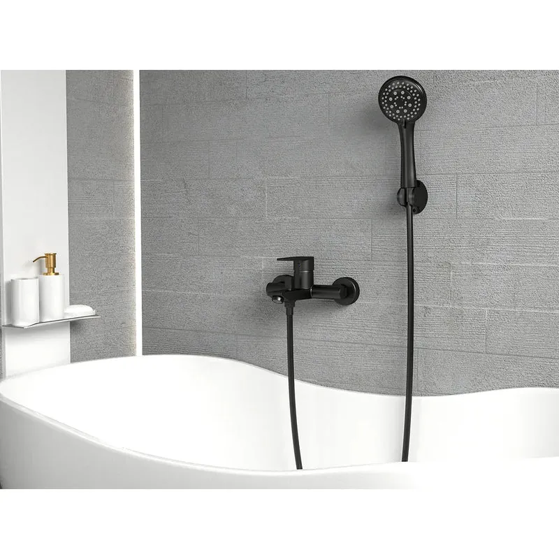 Grifo de bañera y ducha monomando negro mate Magro de Valaz