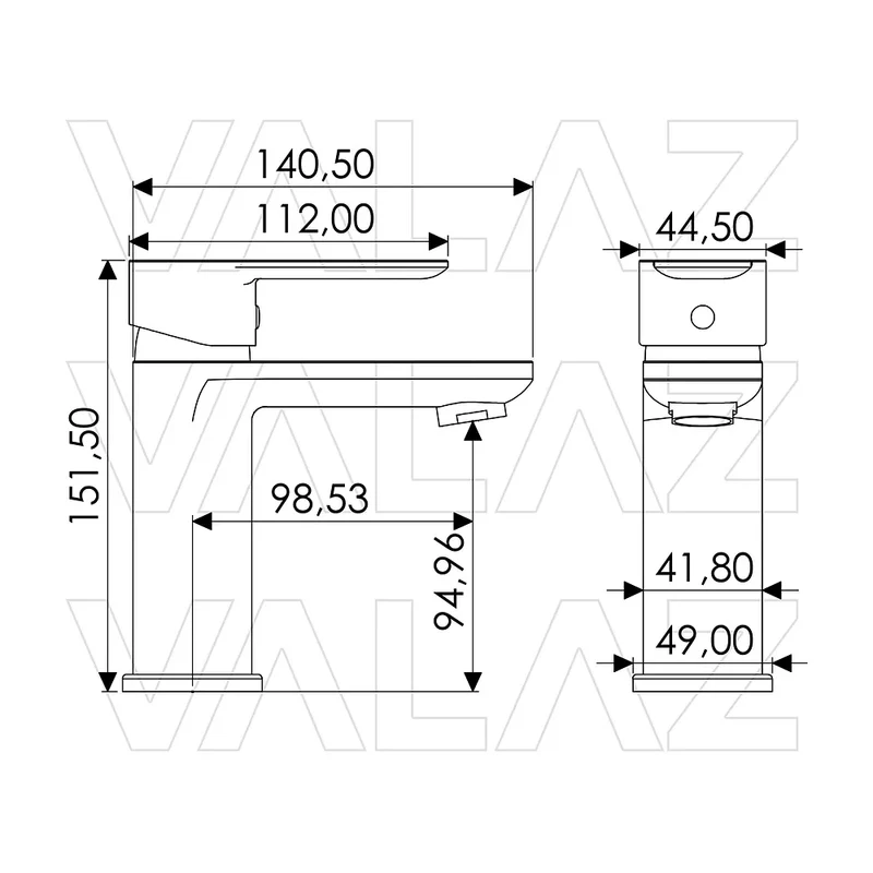 Grifo de lavabo monomando redondo en negro mate Viar de Valaz
