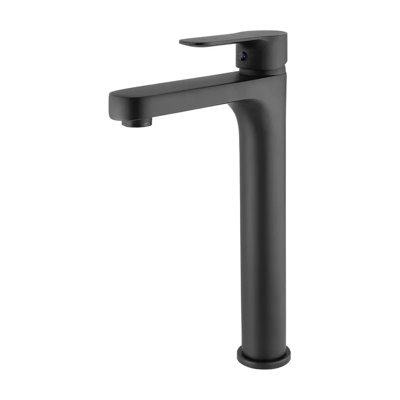 Grifo de lavabo alto para pica monomando redondo en negro mate Viar de Valaz