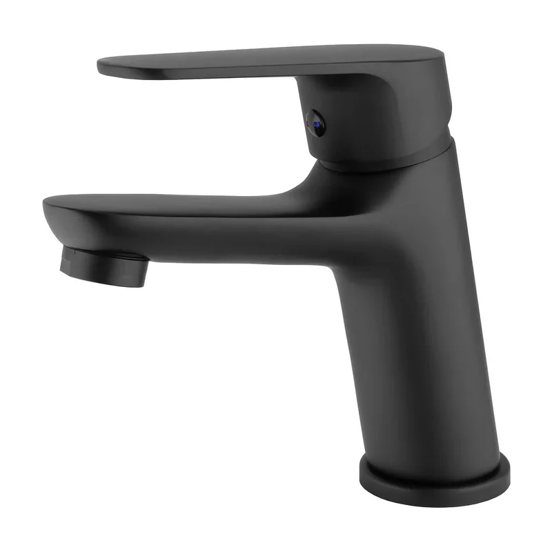 Grifo de lavabo monomando de diseño curvo en negro mate Pisuerga de Valaz
