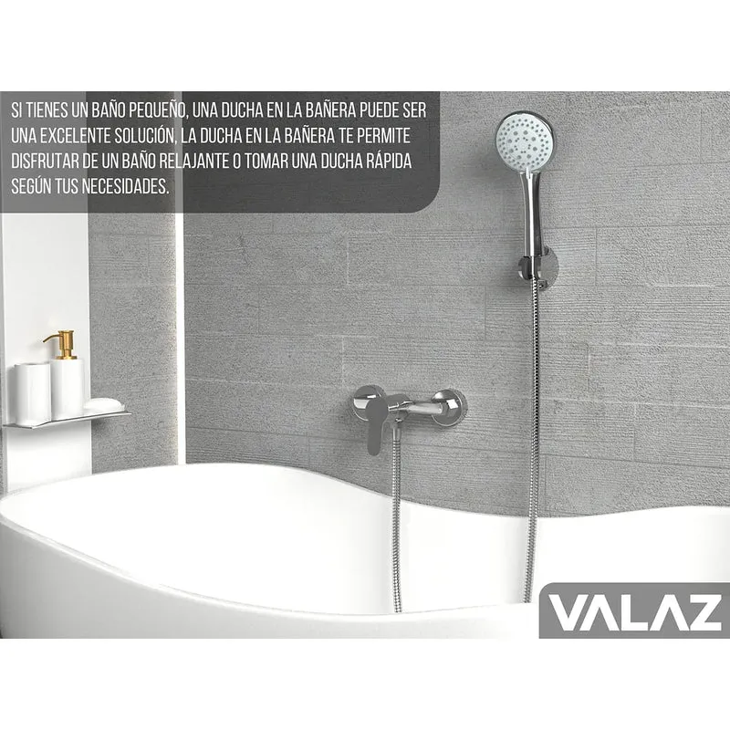 Grifo de bañera monomando diseño elegante y funcional con acabado cromado Tera de Valaz