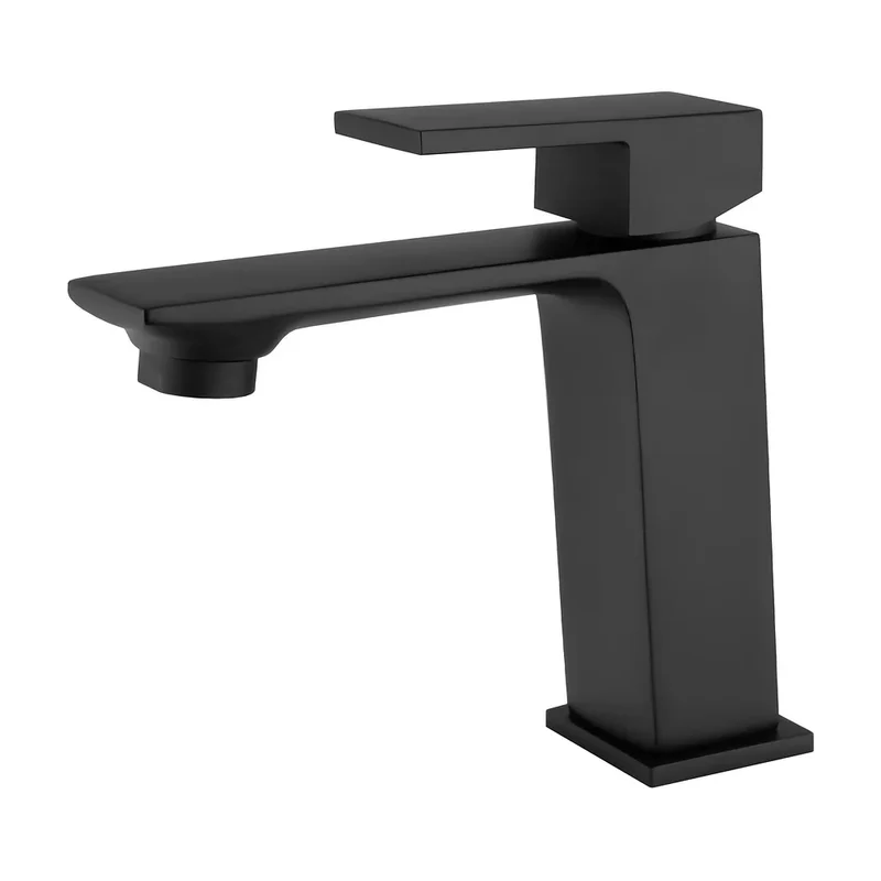 Grifo de lavabo monomando cuadrado en negro mate Carrion de Valaz