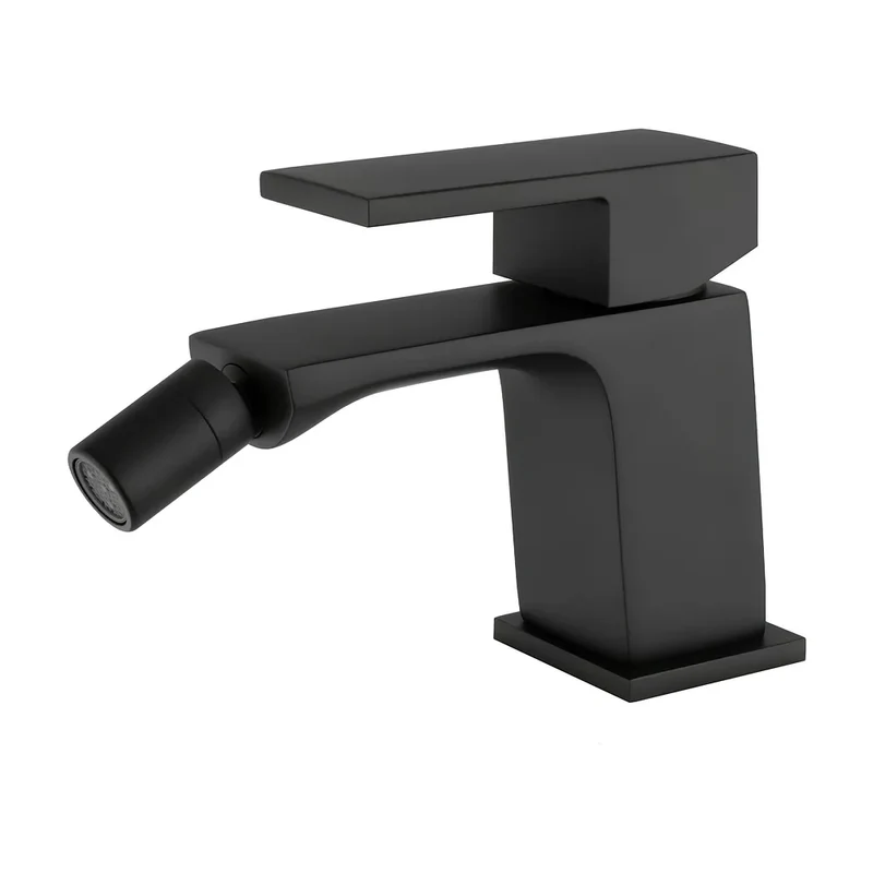 Grifo de bidé cuadrado monomando negro mate Carrion de Valaz