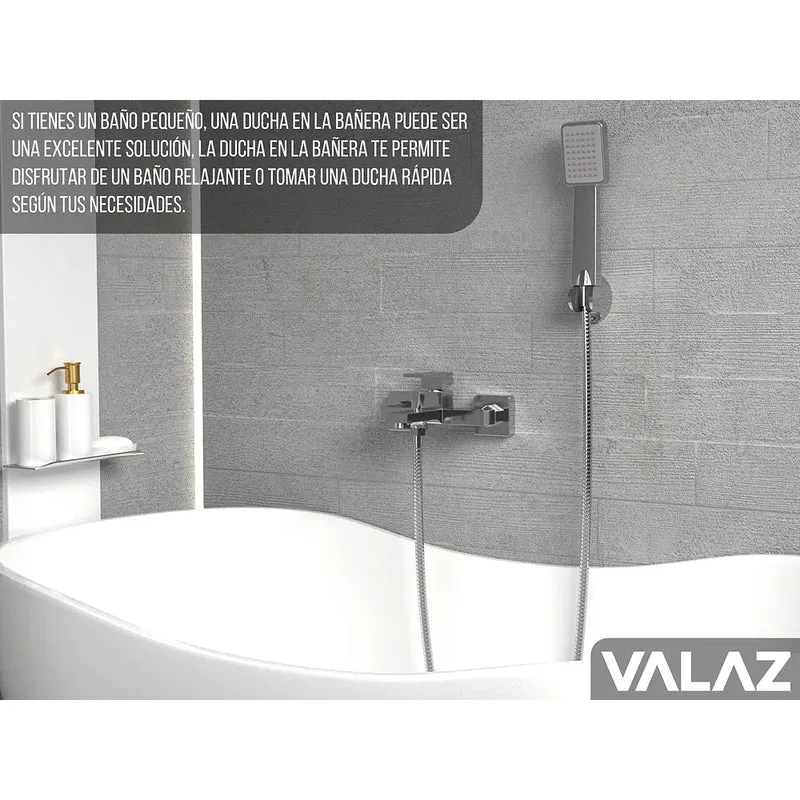Grifo de bañera ducha cuadrado monomando cromado Vinalopó de Valaz