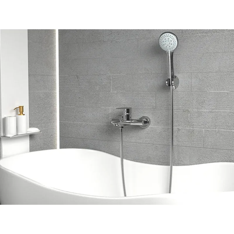 Grifo de ducha y bañera monomando cromado con diseño elegante Magro de Valaz