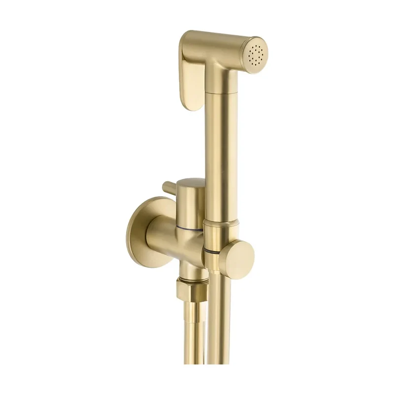 grifo de bidet empotrado redondo dorado cepillado 1 vía fría Guadiana de Valaz