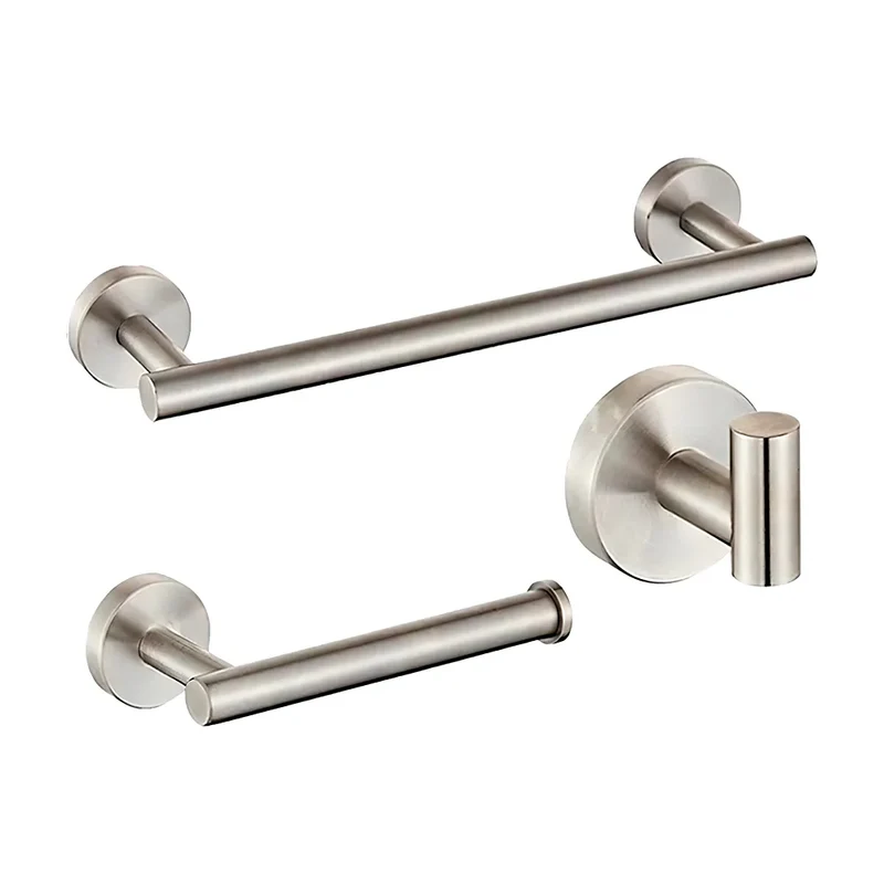 Set de Baño Valaz en Acero Inoxidable SUS304: Toallero, Portarrollos y Perchas Ajustables