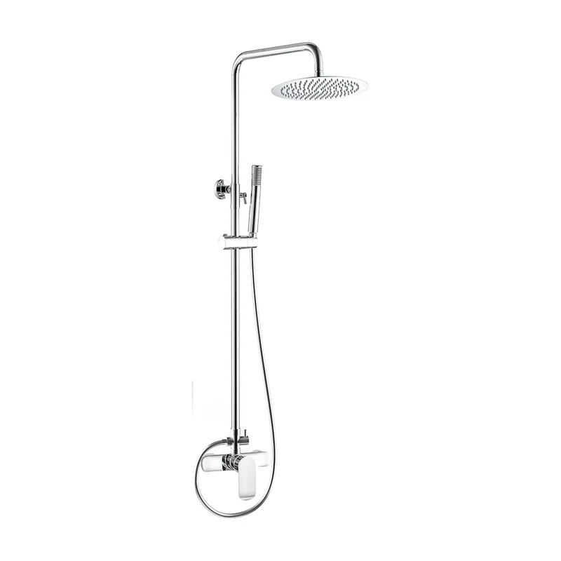 barra de ducha monomando redonda cromada ajustable 80 a 120 cm Turia de Valaz