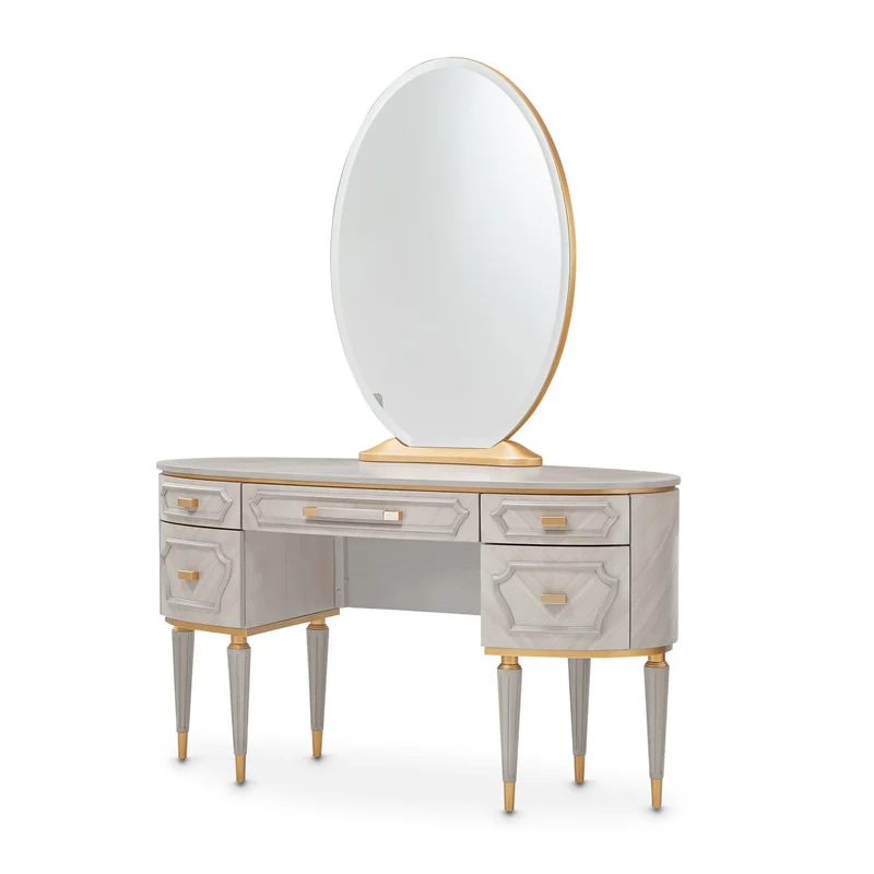 St. Charles - Vanity Desk with Glass Top
