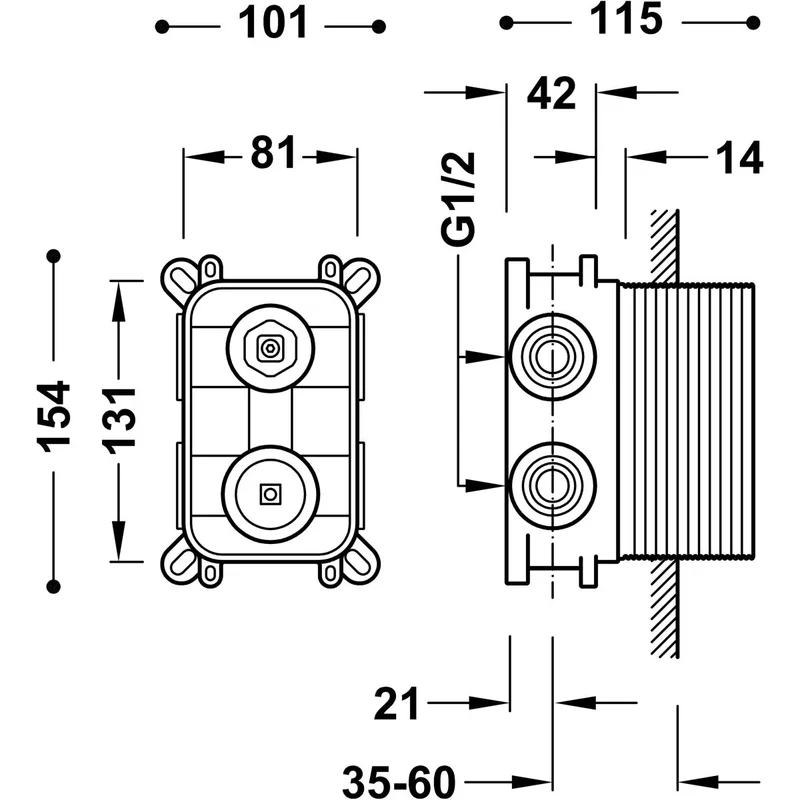 TRES 20828101 RAPID-BOX Caja Empotrada Cromo