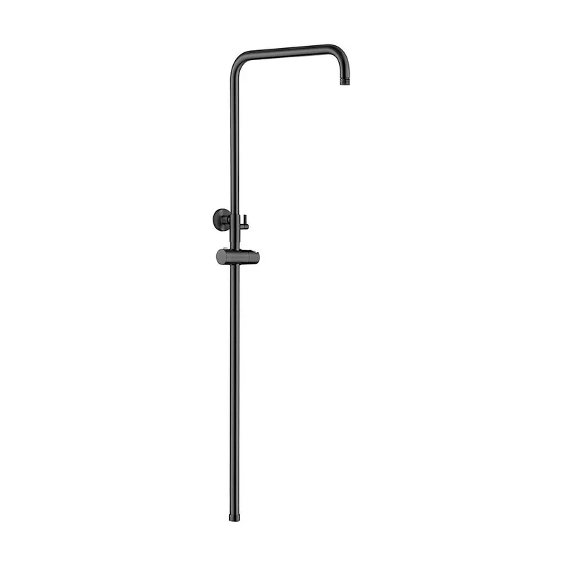 Barra de ducha monomando redonda ajustable 80 a 120 cm negro mate Turia de Valaz
