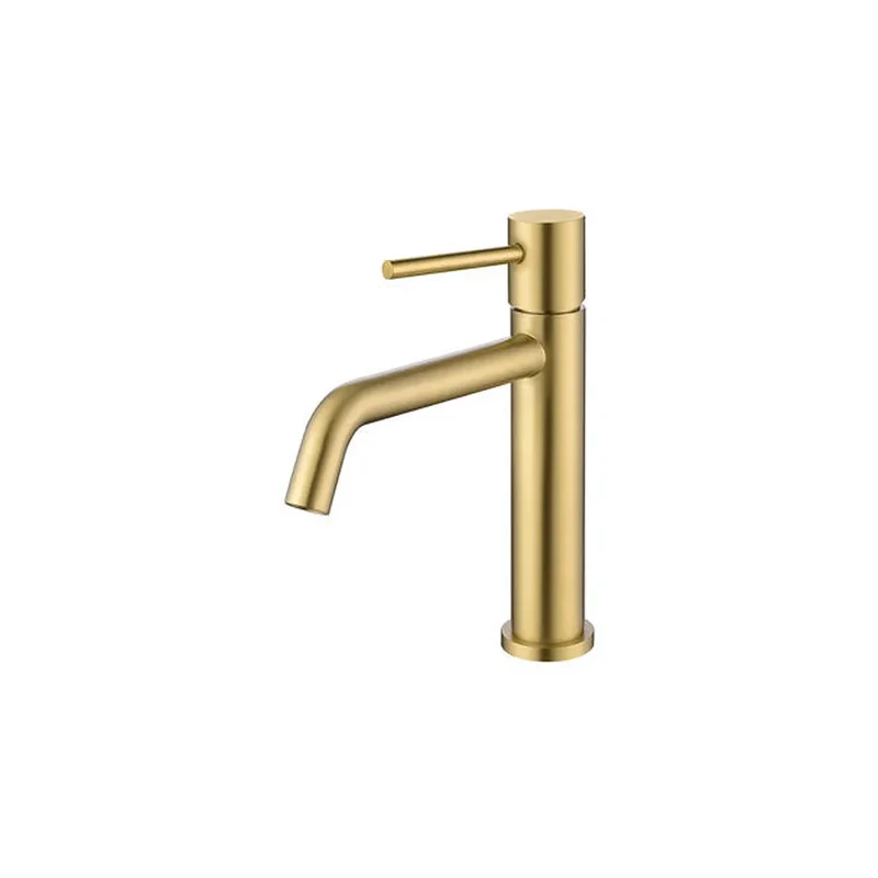 Grifo de lavabo monomando redondo en oro mate Ebro de Valaz