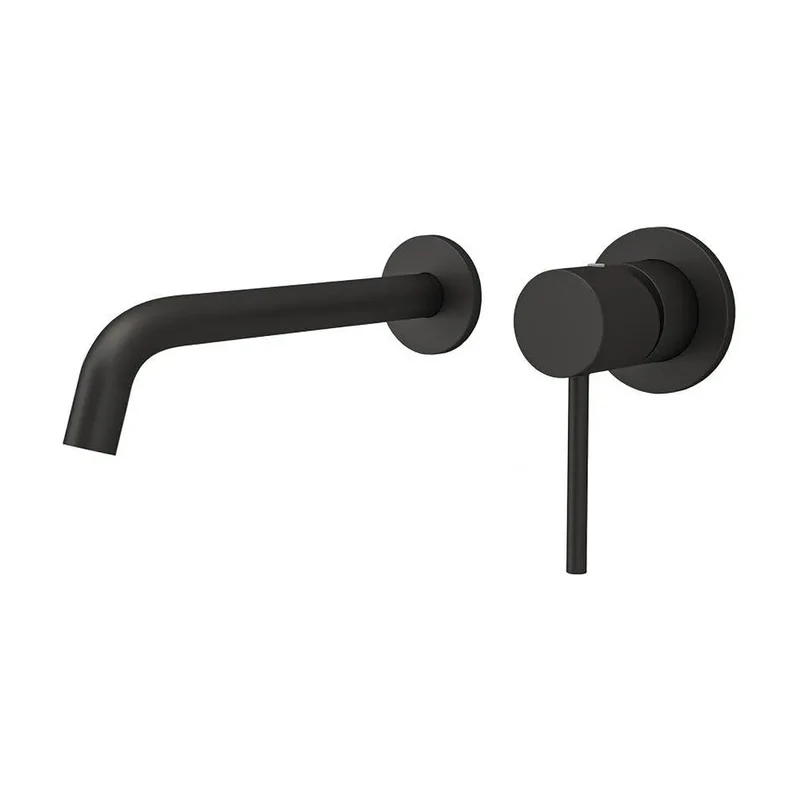 Grifo de lavabo empotrado monomando con caño de 21 cm en negro mate Cenia de Valaz