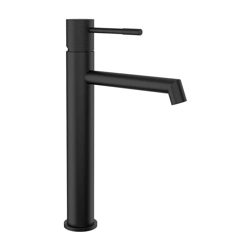 Grifo de lavabo alto para pica monomando de caño recto en negro mate Casares de Valaz