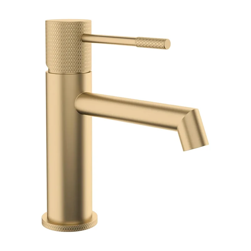 Grifo de lavabo monomando de caño recto con maneta luxury en oro mate Casares de Valaz