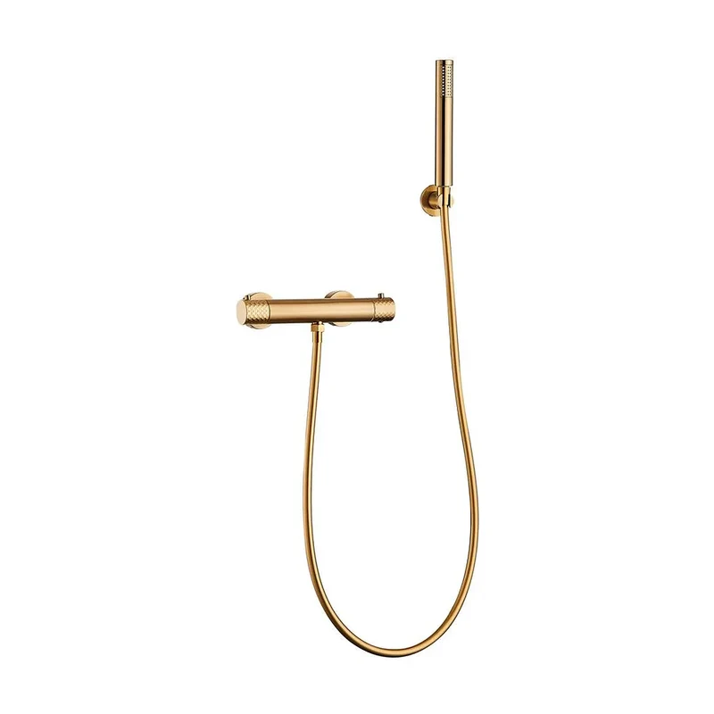 Grifo de ducha termostático dorado cepillado maneta luxury Birim de Valaz