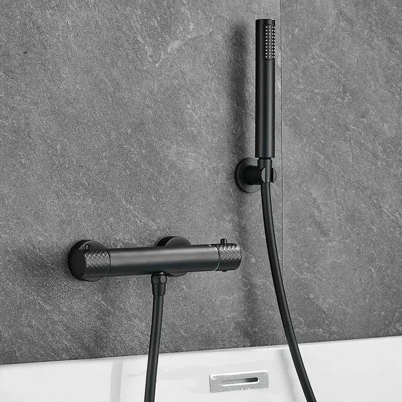Grifo de ducha termostático negro mate con maneta luxury Birim de Valaz