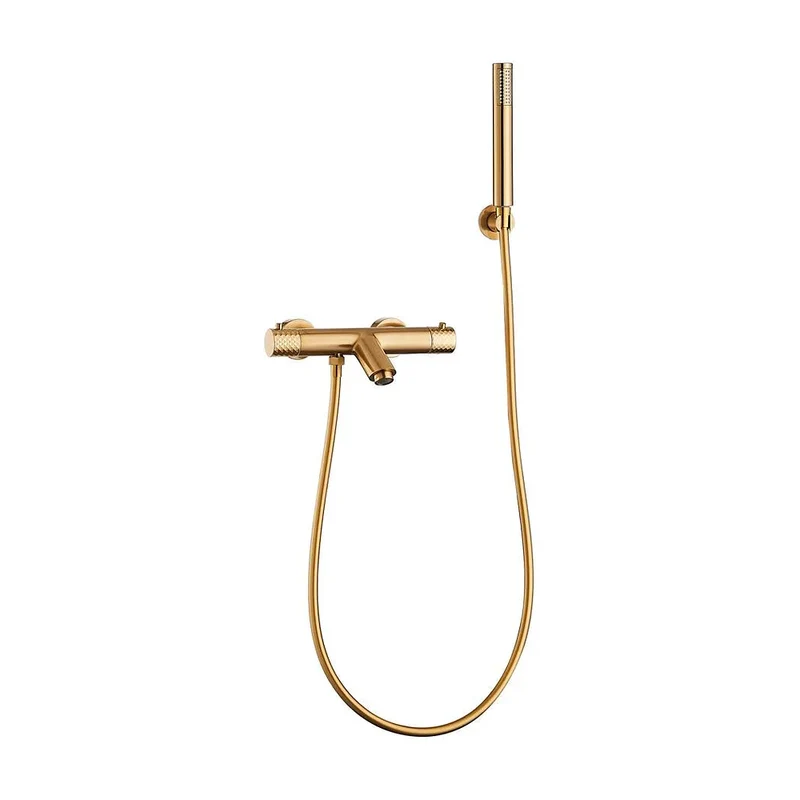 Grifo de ducha/bañera termostático dorado cepillado maneta luxury Birim de Valaz