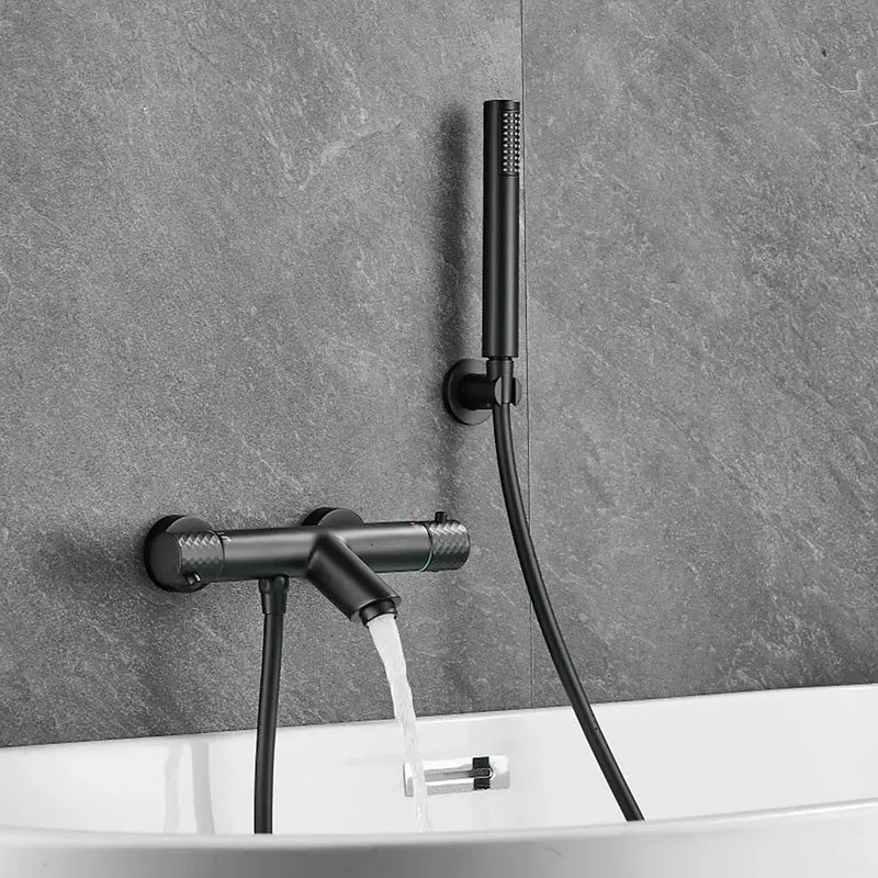 Grifo de ducha/bañera termostático negro mate maneta luxury Birim de Valaz