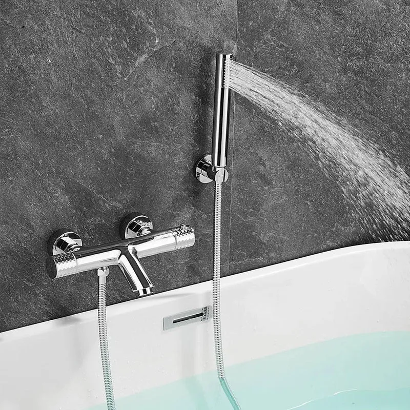 Grifo termostático de ducha y bañera cromado maneta luxury Birim de Valaz
