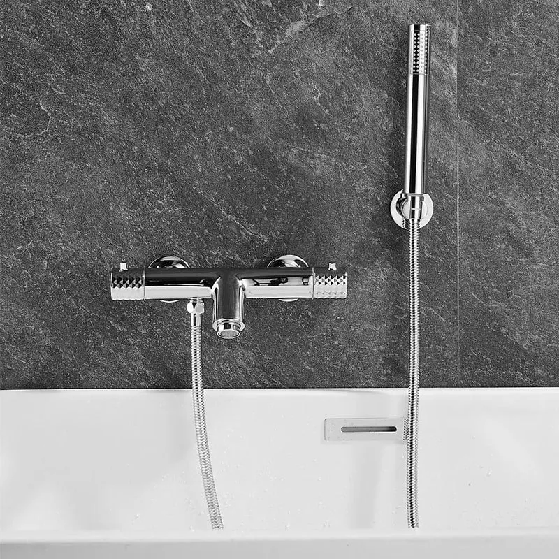 Grifo termostático de ducha y bañera cromado maneta luxury Birim de Valaz